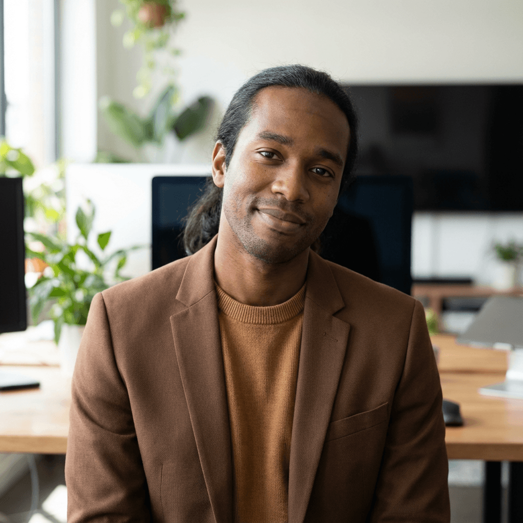 Michael Osei in business casual attire